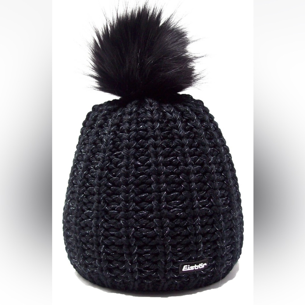 Eisbar Pom Pom Beanie Hat Winter Ski Hat Black Snow Winter